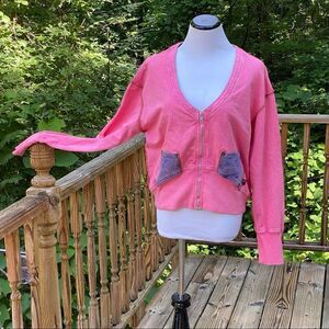 Produce Company Pink Front Zipper Jacket